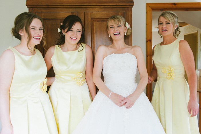 baby yellow bridesmaid dresses